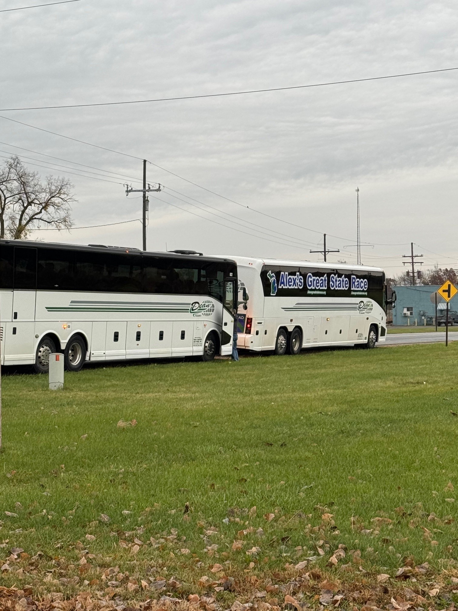 Two Dean Trailways Busses in route