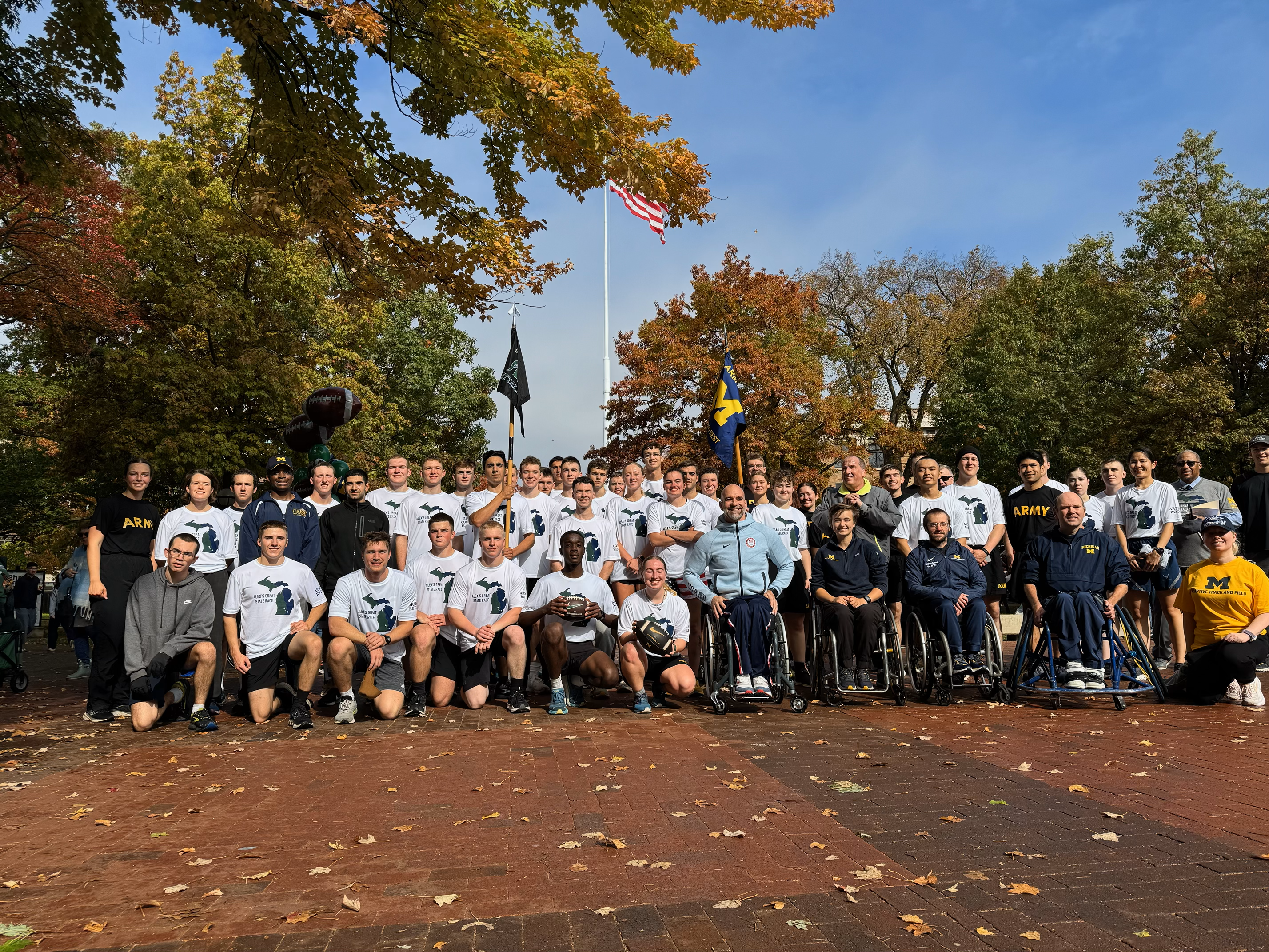 ROTC Cadet and student athletes group photo at landing ceremony